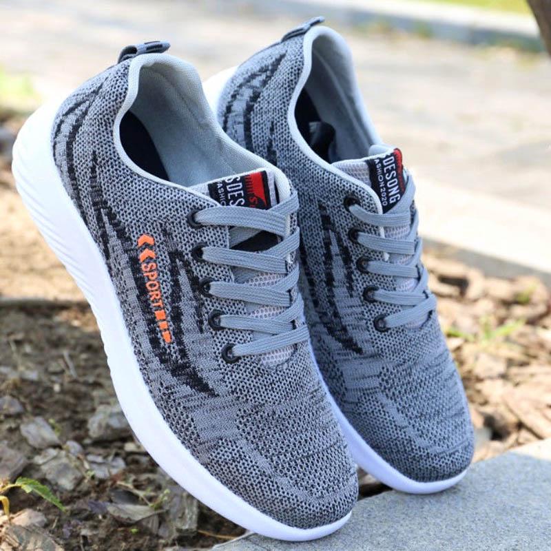 Plus Size 39-43 Men Mesh Sneakers Breathable Basketball Running Shoes Non-slip Wear-resistant Comfortable Skate Shoes