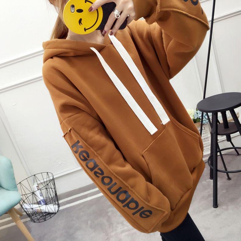 Warm Hood Top Autumn Winter Sweater Cotton Women Sweatshirt Wild Large Size Long Sleeve
