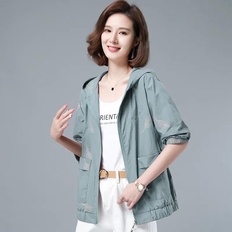 Spring Autumn Large Size 3XL Hooded Windbreaker Coats Women's Trench Coat 2021 New Thin Female Coat Casual Outerwear