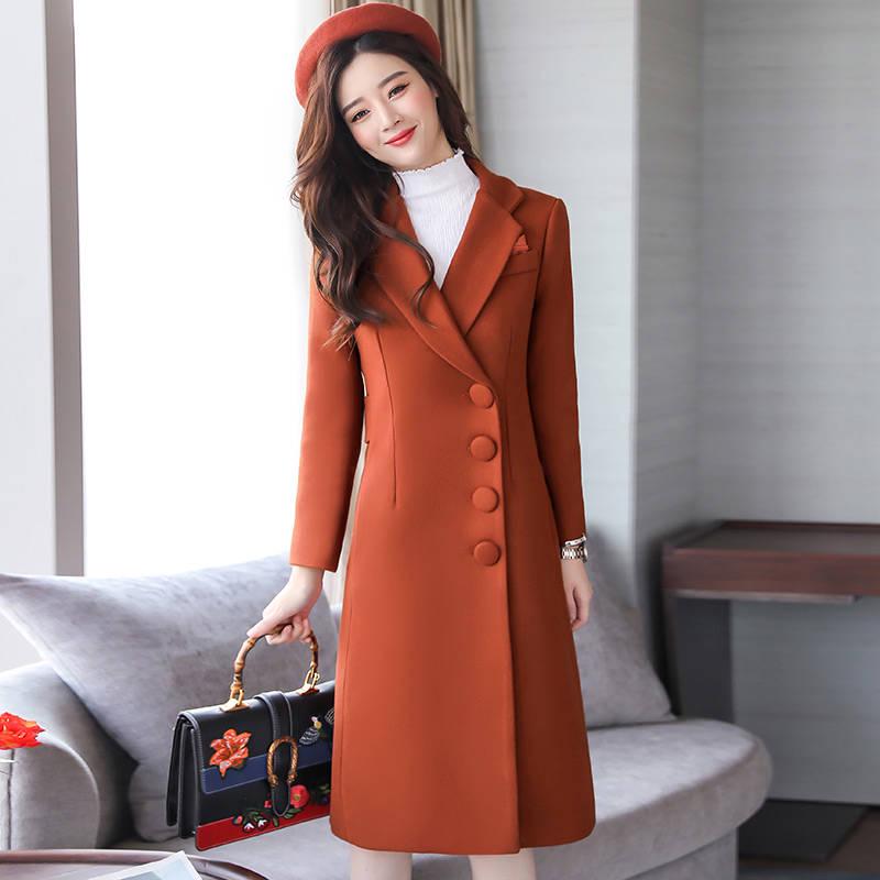 Woolen Coat Women Wool Jacket Long Coats Plus Size Wool Blend Overocat Ladies Warm Outerwear