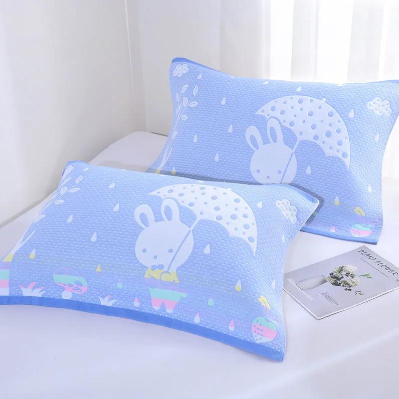Three-layer Cotton Gauze Pillow Towel Adult Soft Sweat-absorbent Couple Pillow Towel Cartoon High-end European Style Pillow Towel