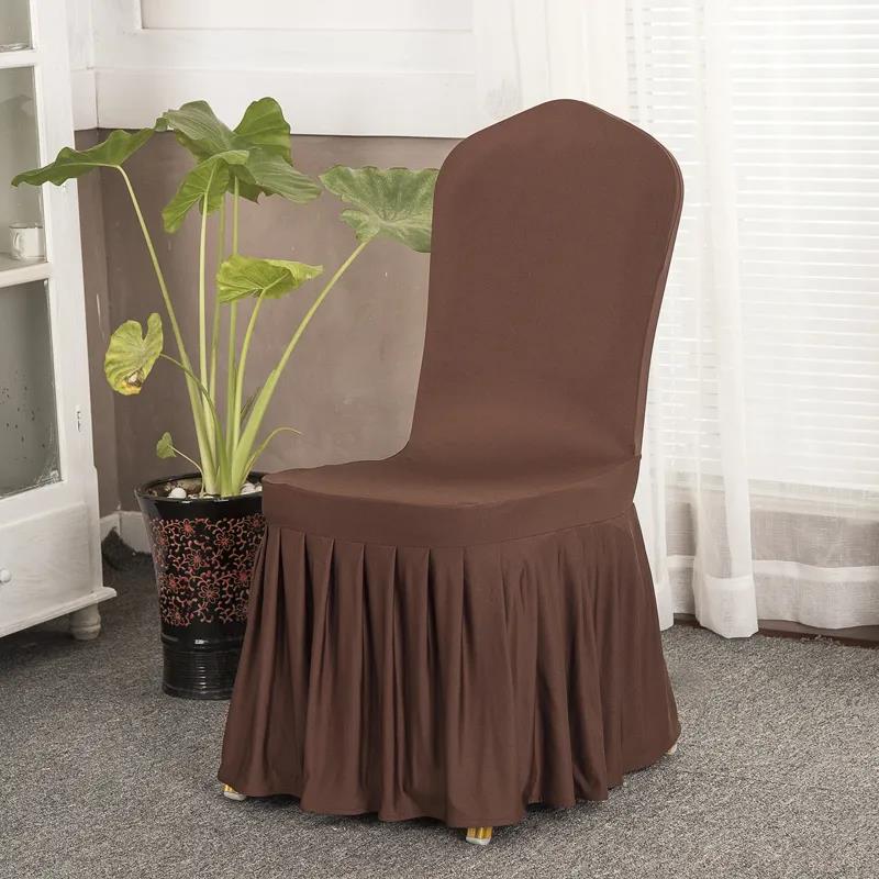 Universal All-inclusive Chair Cover Household One-piece Chair Cover Solid Color Skirt Elastic Chair Cover Hotel Generalv
