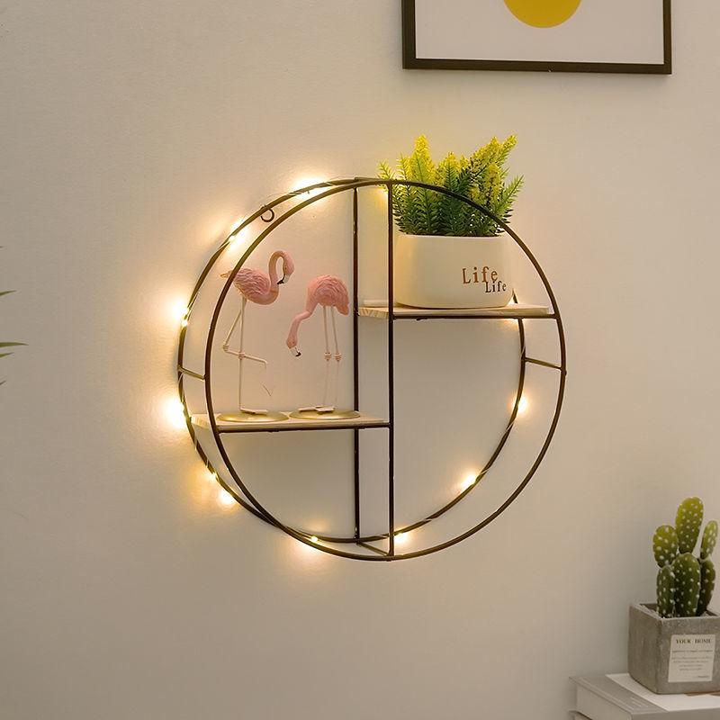 Super Large Shelf Nordic Store Wall Decoration Rack Milk Tea Shop Wall Wrought Iron Living Room Creative Wall Hanging