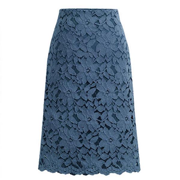 S-XXXXXL Women Sexy Lace Tight A-line  Printed Short Skirt Knee-length Zippe Club Casual Home Office