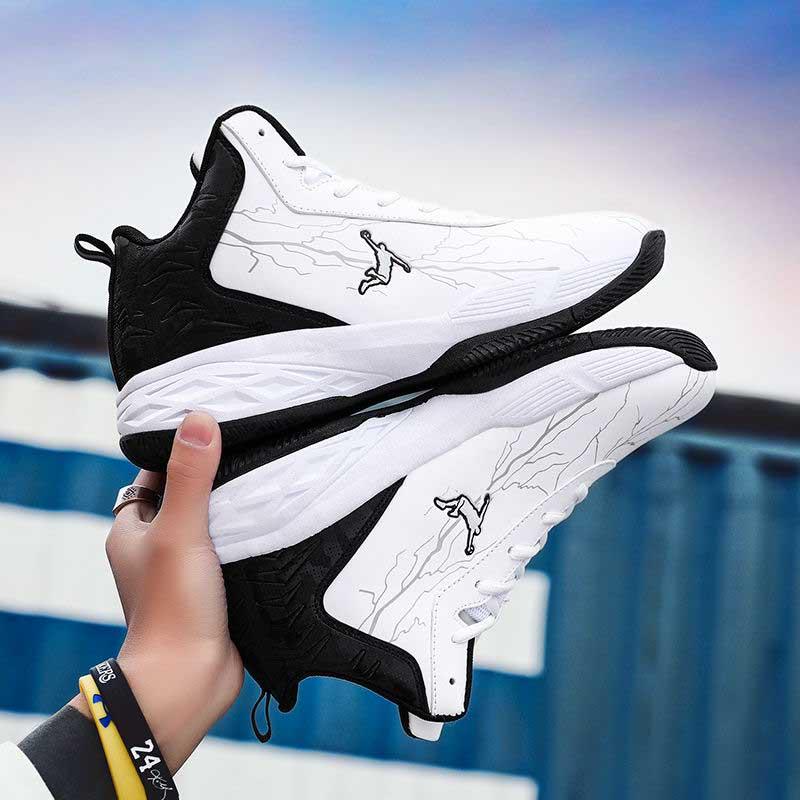 Size 38-46 Men Leather Sneakers Wear-resistant Basketball Shoes Deodorant Lightweight Running Shoes