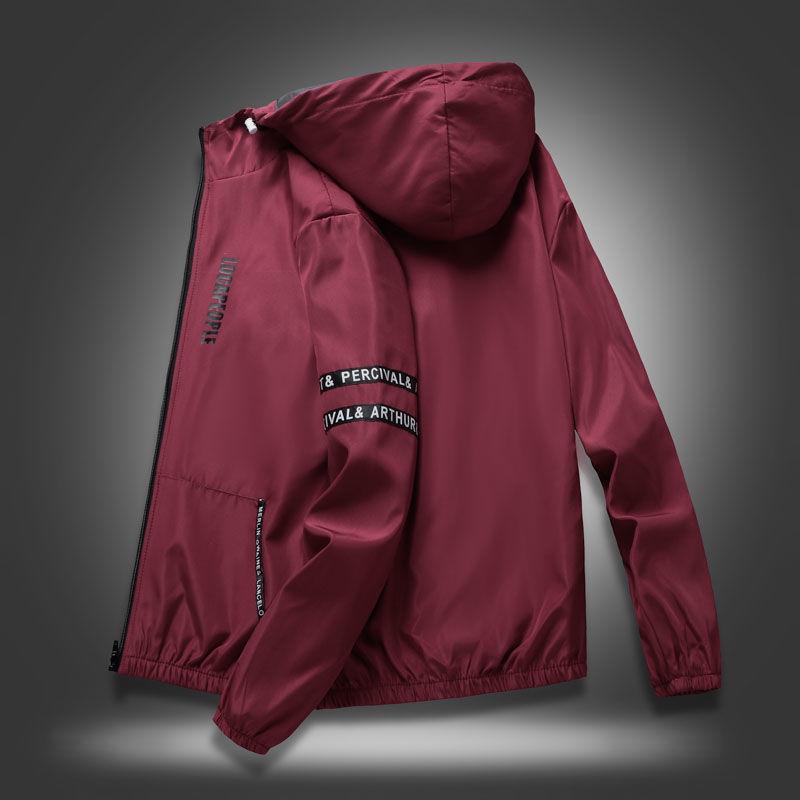 Sports and Leisure Jacket Loose Jacket Spring and Autumn Men's Jacket Youth Solid Color Hooded