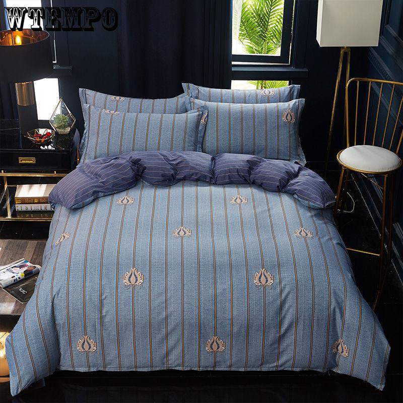 4 Pcs Set Pillowcase Soft Comfortable Bedding Set Home Quilt Cover Set Queen King Size