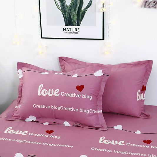 Pure Cotton Pillowcase Two-piece Bedroom Bed Pillowcase Lattice Couple Pillowcase Large 48x74cm