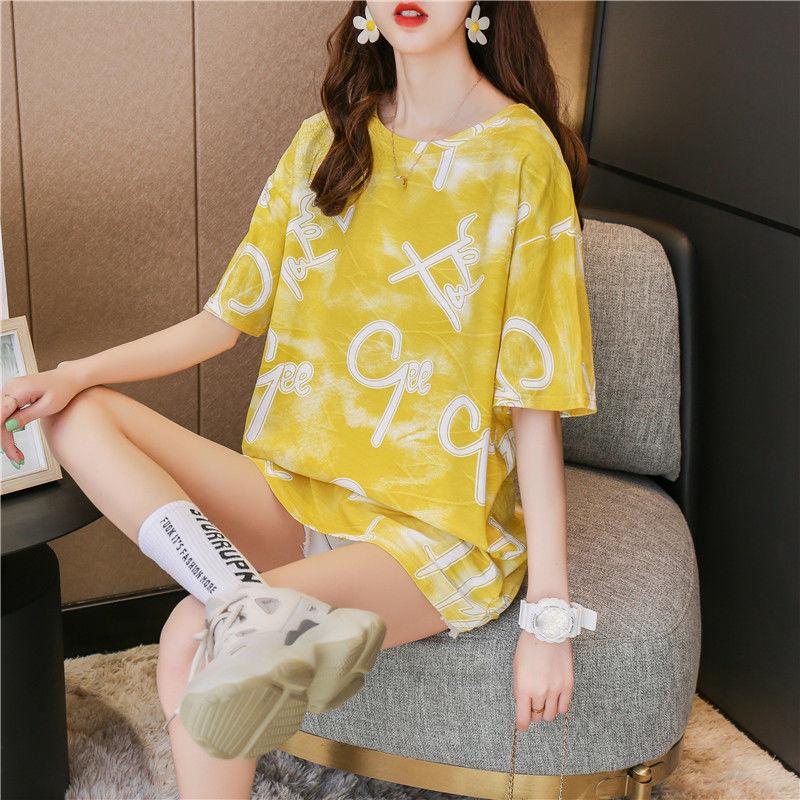 Mid-length T-shirt Loose Lazy Style T-shirt Women's Short-sleeved Plus Size Blouse Women's Loose Casual Plus Size Women's Mid-length T-shirt