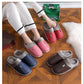 Women Unisex Winter Home Slippers Leather Waterproof Non Slip Slippers Plush Warm Indoor Flat Non-slip Slippers