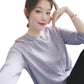 Autumn Casual Fashion All-match Round Neck Pullover Knitted Sweater Temperament Small Shirt Top Sleeves