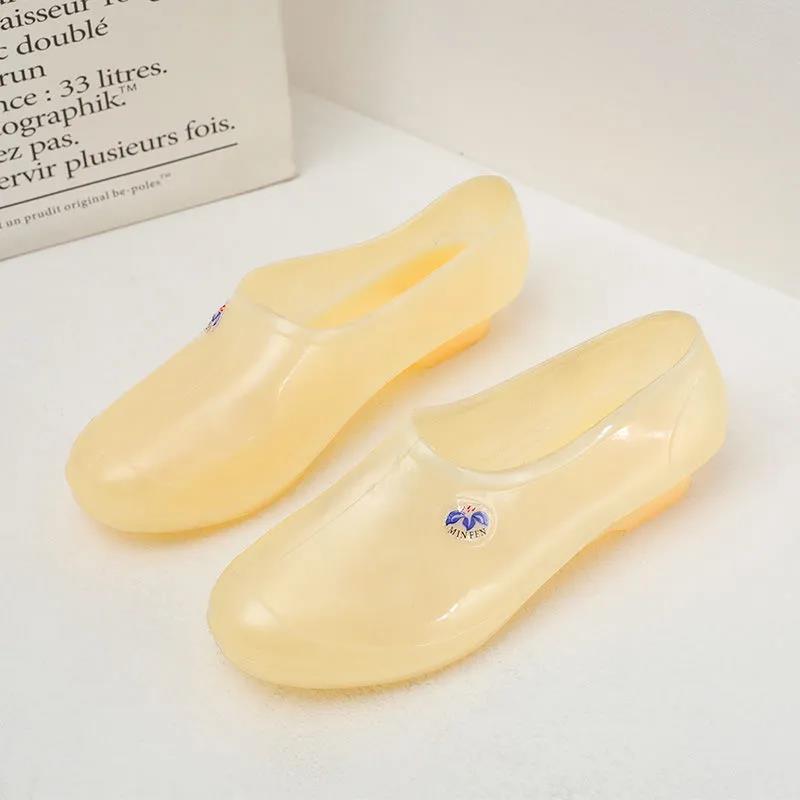 Rain Boots Waterproof Non-slip Wear-resistant Soft Low-top Shallow Mouth Fashion Kitchen Plastic Factory Labor Insurance Women's Shoes Work