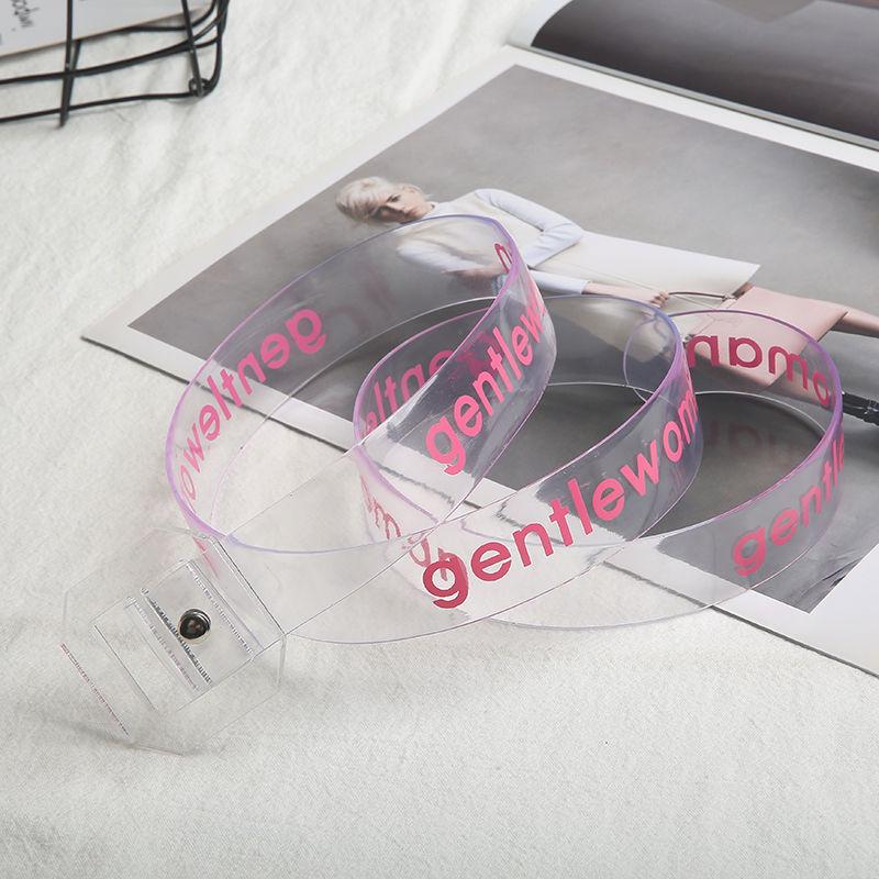 Letter Transparent Belt Female Simple Wild Korean Student Jelly PVC Pants Belt Female