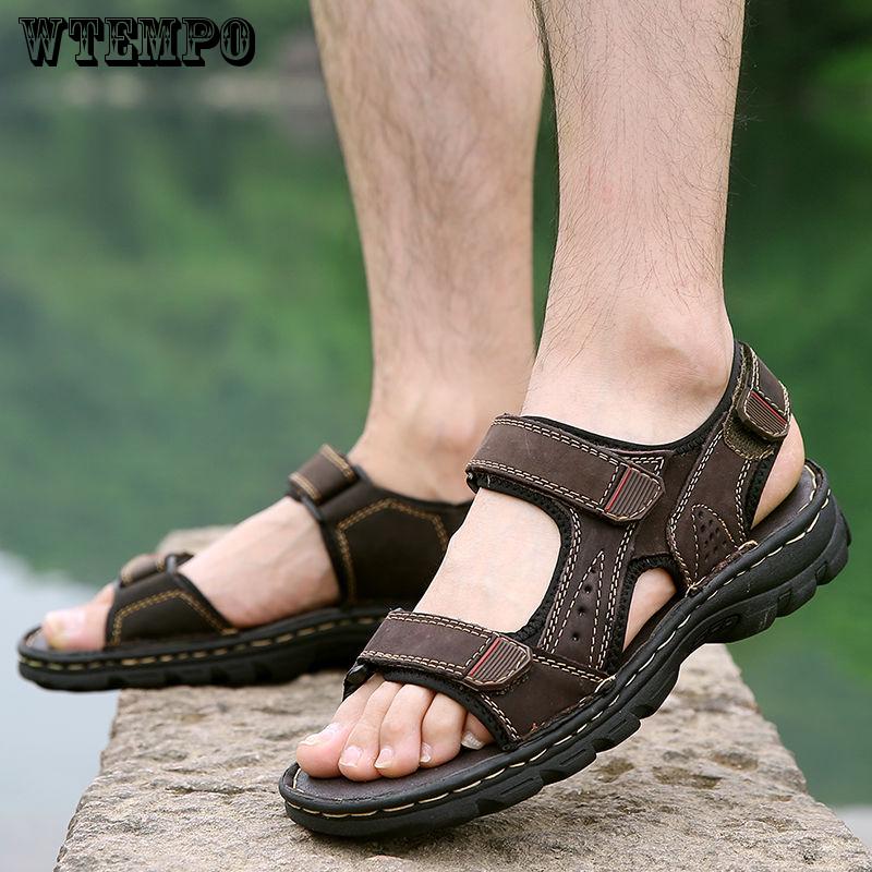 Genuine Leather Sandals Business Casual Shoes Men Outdoor Beach Sandals Roman Summer Shoes
