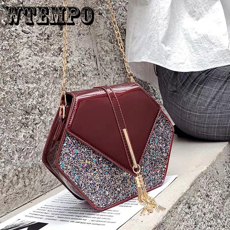 Trend chain bag Messenger bag handbags fashion sequins package summer leisure shopping bag