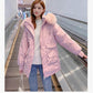 Parker Down Padded Jacket Women Fall/winter Loose Plus Velvet Padded Padded Mid-length Padded Jacket