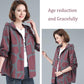 Spring and Autumn Printed Middle-aged and Elderly Large Size Loose and Thin Jacket Hooded Mother's Wear Jacket Women