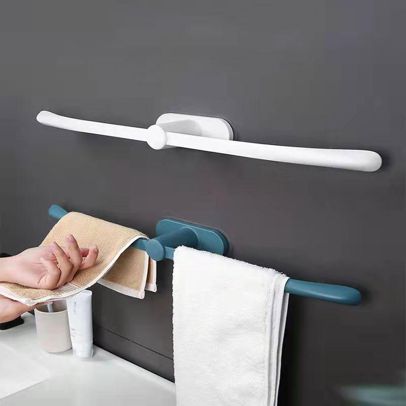 62CM Towel Rack Bathroom Simple And Seamless Storage Rack Bathroom Plastic Bow-shaped Towel Rack Creative Single Rod Towel Rack Slippers Rack Rag Rack