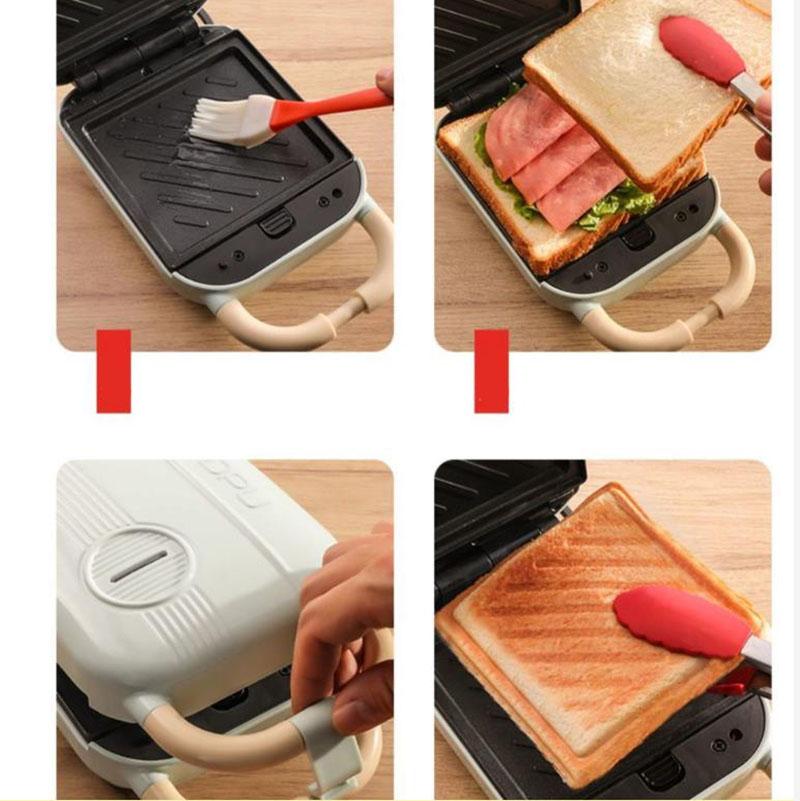 650W Mini Sandwich Making Machine Breakfast Bread Maker Barbecue Maker Waffle Maker with Five Sets of Bakeware