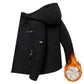 Autumn and Winter Jacket Men's Hooded Mid-length Korean Style Slim Solid Color Plus Velvet Jacket