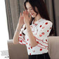 S-4XL Women's Spring Summer Short Sleeve Blouses Large Size Loose V-Neck Solid Color Slim Dots Print Tops