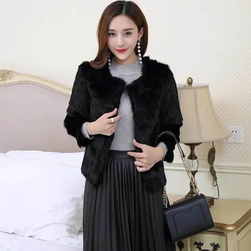 Autumn and Winter Slim Fashion Fur Coat Short Imitated Rabbit Fur Coat