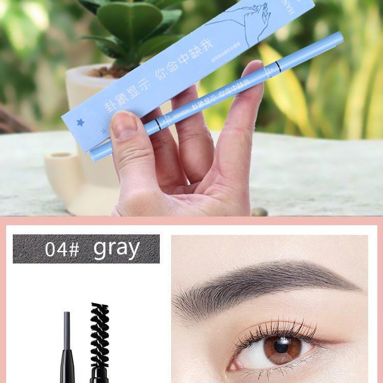 Women's Super Fine Double Eyebrow Pencil Super Waterproof and Sweatproof Natural Lasting Eyebrows