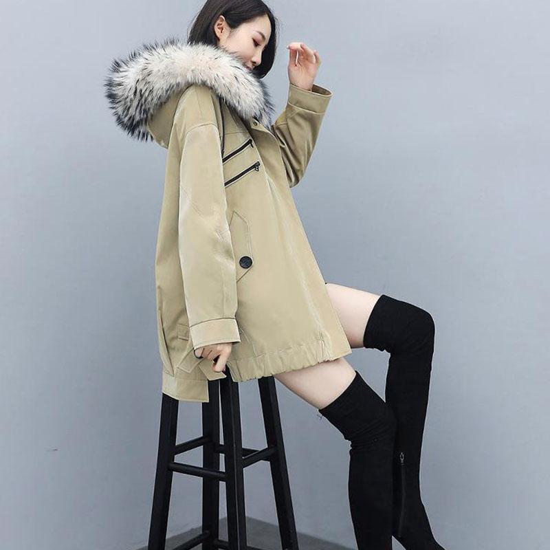 Parkas Women's Down Padded Jacket Women's Mid-length Korean Style Loose Thick Padded Winter Coat