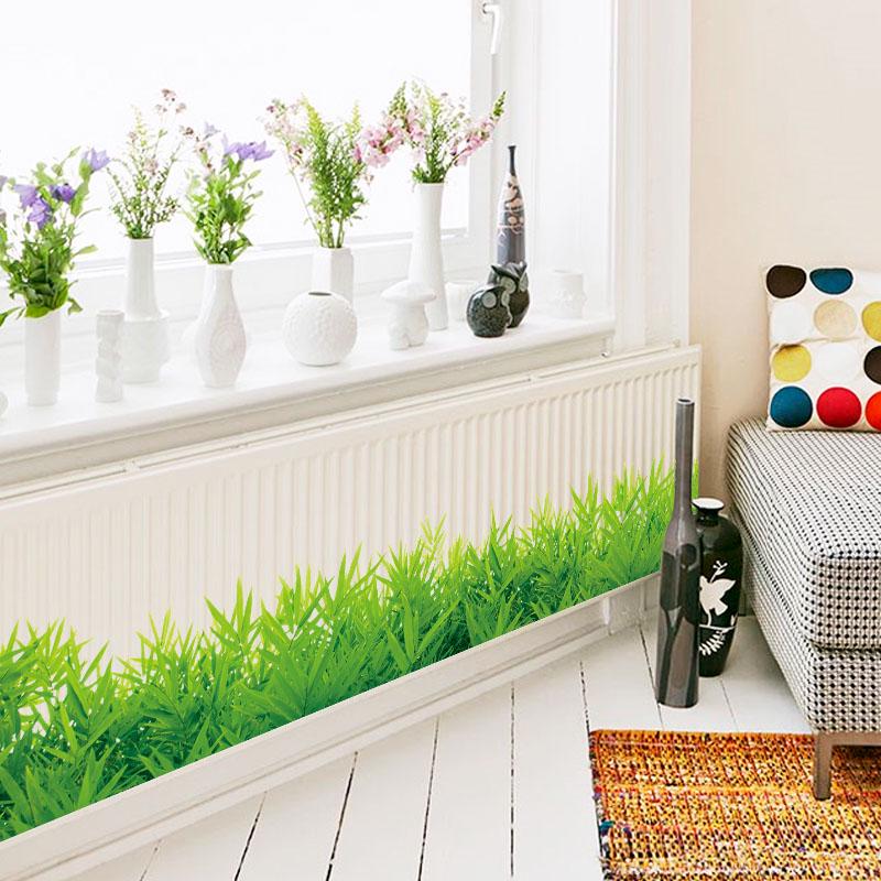 [Wall sticker] Green meadow wall stickers living rooms bedroom window bathroom art decals murals hom