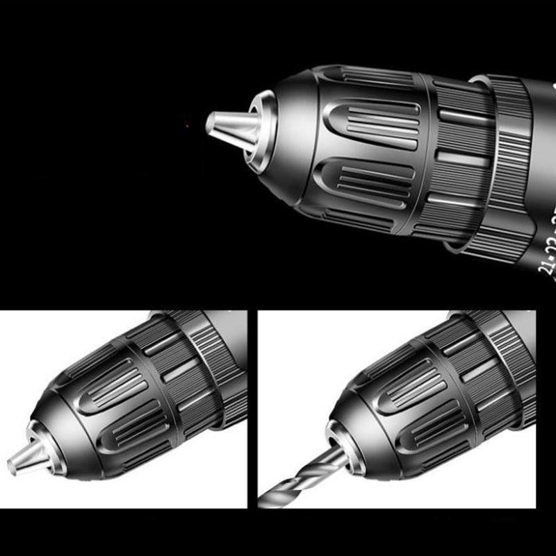 Household Cordless Electric Drill Electric Screwdriver with Rechargeable Motor for Screwing and Woodworking