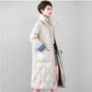 Stand-up Collar Down Jacket Women Slim Thick Loose Over The Knee Long Coat