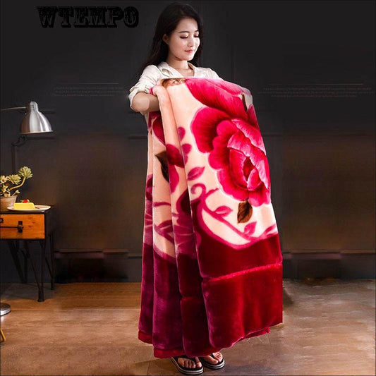 Blanket Quilt Thickened Double Coral Fleece Blanket Comfortable Dormitory Home Winter Blanket