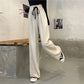 Women's Spring and Summer Loose Casual Pants Korean Style Wide-leg Pants High Waist Drape Drawstring Straight Mopping Trousers Fitness Jogging Pants