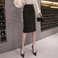 Mid-length Skirt Women's Spring and Summer Fashion Temperament High Waist Slit Professional Suit Skirt One-step Skirt