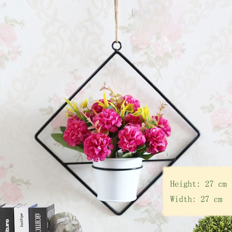 Pendant Simulation Floral Potted Plant Home Hanging Wall Hanging Decoration Artificial Flower Wall Plastic Flower Basket Living Room Wall Decoration