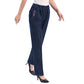 Flower Embroidered Jeans Women's Spring and Autumn Large Size Elastic Denim Pants Casual Trousers High Waist Straight Loose Denim Pants