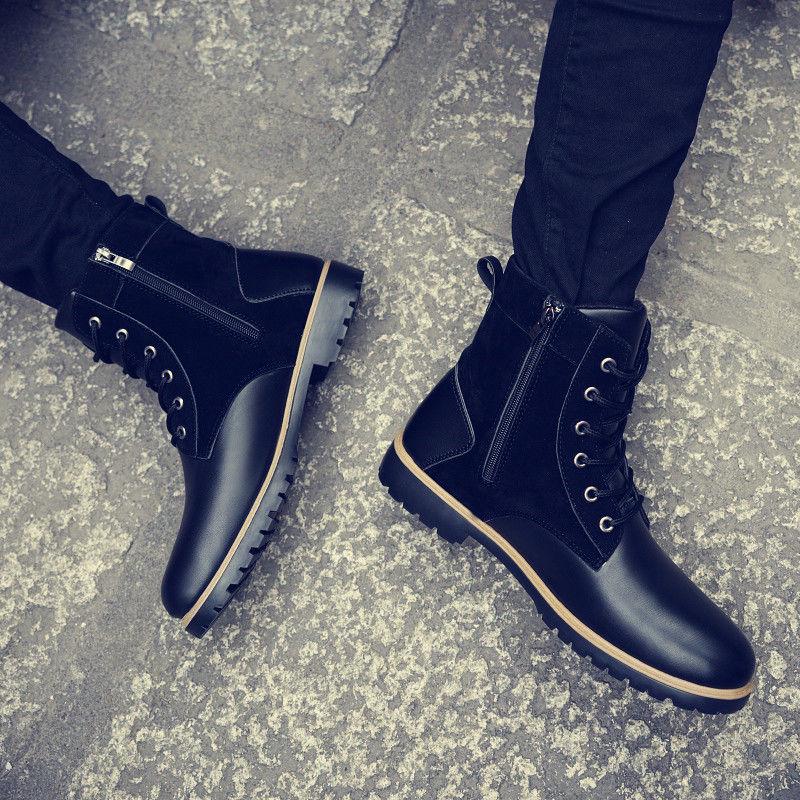 British Style Retro Men's Martin Boots Military Boots Work Boots High Top Shoes All-match Boots Men