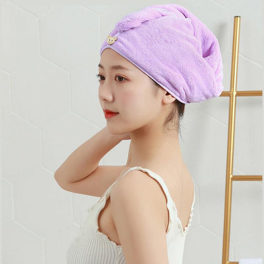 Microfiber Hair Drying Cap Quick Water Absorbing Women Wrap Hat Turban Wrap Towel SPA Bathing Shower Cap