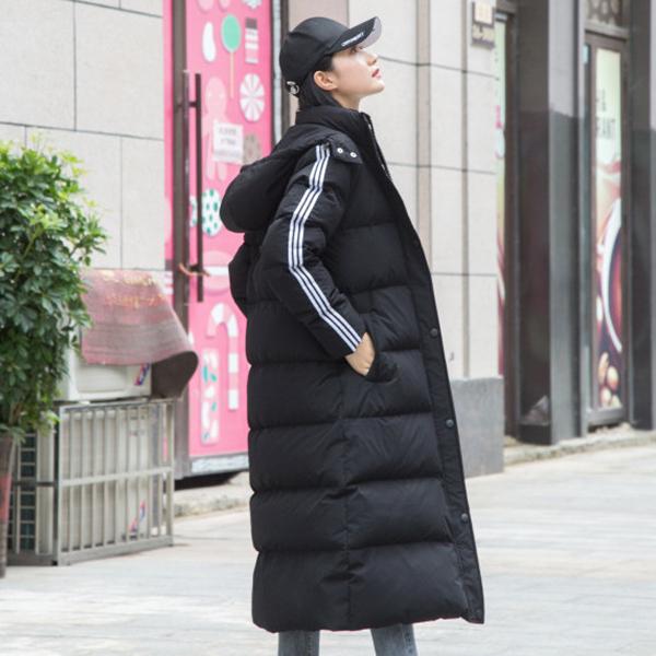 Fashion Trend Women's Down Jacket Autumn and Winter Leisure Loose Thick Warm White Duck Down Wild Long Down Jacket
