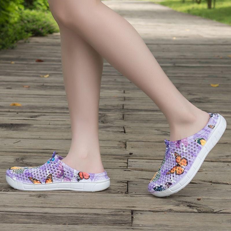 Womens Casual Clogs Breathable Beach Sandals Valentine Slippers Summer Slip on Women Flip Flops Shoes Home Shoes for Women