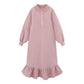Women's Winter Cotton Dress Solid Color Fishtail Long Warm Dress Large Size Loose Lovely Thickened Dress