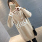 Autumn and Winter Mid-length Women's Sweater Loose Mid-length Maternity Dress Half-high Collar Outer Wear Base Shirt Coat