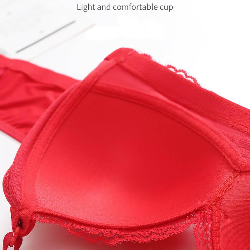 Ladies Bras Lace Large Size Thin No Steel Rings Anti-glare Top Support Full Cup Anti-sagging Gather Skin-Friendly Soft Fashion Beauty Back Bra