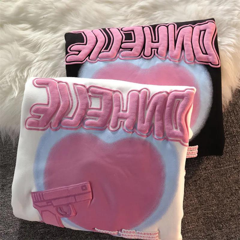 Hoodies Sweatshirt Women Black White Fleece Warm Autumn Winter Pullovers Oversized Fashion Tracksuit Streetwear Hip Hop Harajuku Top Clothes Lady