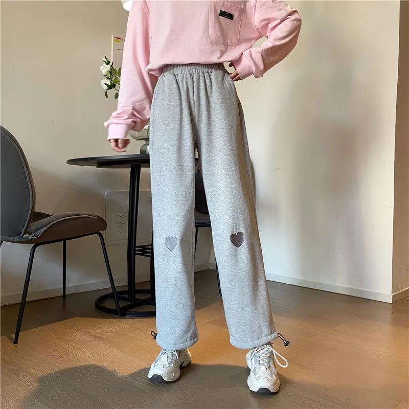 Spring and Summer Korean Style High-waist Drape Loose Loose Casual Trousers Thin Wide-leg Straight Sports Pants Student Girl Trend