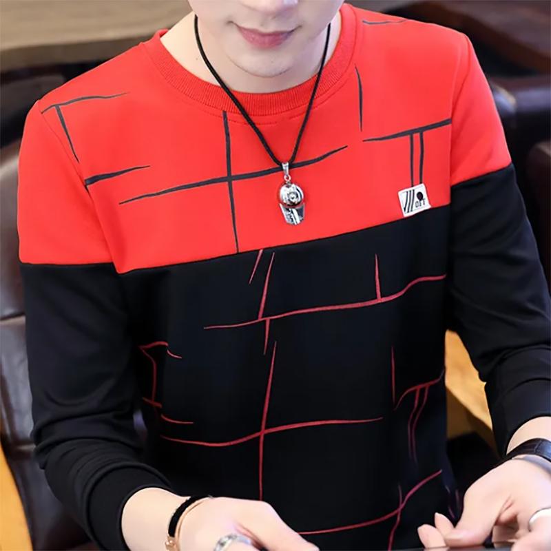 Men's Long-sleeved Sweatershirts Men's Round Neck Autumn Clothes Bottoming Sweater Loose Plus Size