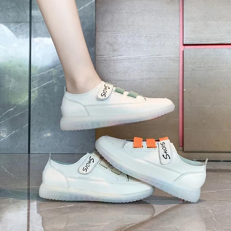 Women's Shoes Velcro Small White Shoes Ladies Soft Sole Sneakers All-match Korean Style Student Flat Casual Board Shoes