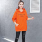 Women's Cotton Mid-length Hooded Sweater Autumn Solid Color Thin Hoodies Spring Large Size Loose Casual Coat