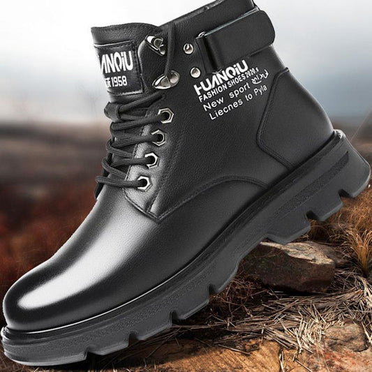 Autumn and Winter Plus Velvet Korean Version of The British Martin Boots Men's Leather Boots