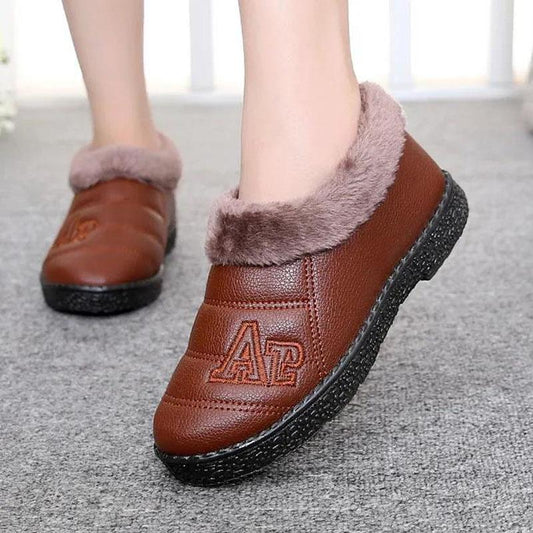 Thicken Plus Velvet Warm Women's Cotton Shoes Non-slip Flat Snow Boots Short Boots Winter Shoes